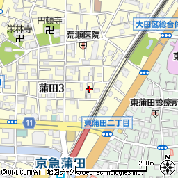 東京都大田区蒲田3丁目13-4周辺の地図