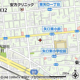 東京都大田区東矢口3丁目10周辺の地図