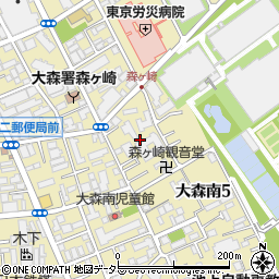 東京都大田区大森南5丁目1周辺の地図