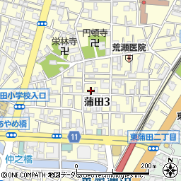 東京都大田区蒲田3丁目周辺の地図