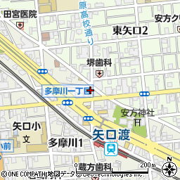 東京都大田区多摩川1丁目9-9周辺の地図