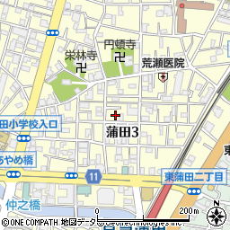 東京都大田区蒲田3丁目8-12周辺の地図