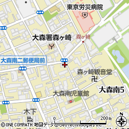 東京都大田区大森南2丁目6-5周辺の地図