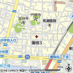 東京都大田区蒲田3丁目8周辺の地図