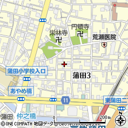 東京都大田区蒲田3丁目5周辺の地図