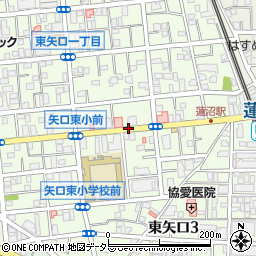 東京都大田区東矢口周辺の地図