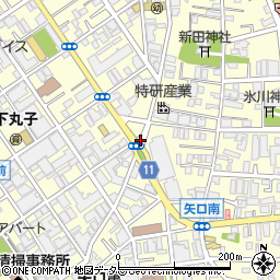 東京都大田区下丸子1丁目21周辺の地図