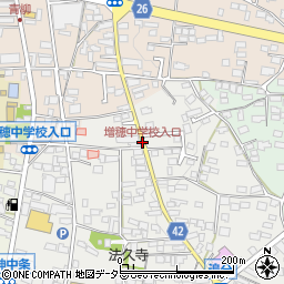 増穂中学校入口周辺の地図