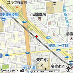 東京都大田区多摩川1丁目15周辺の地図