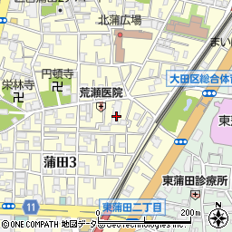 東京都大田区蒲田3丁目10周辺の地図