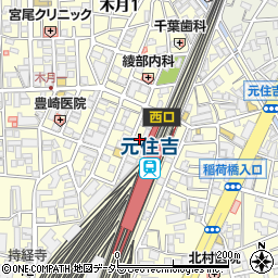 元住吉駅ビル周辺の地図