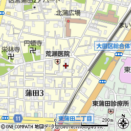 下水道局蒲田職員住宅周辺の地図