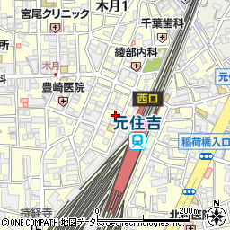 まいばすけっと元住吉駅前店周辺の地図