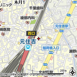 トモズエクスプレス元住吉東口店周辺の地図