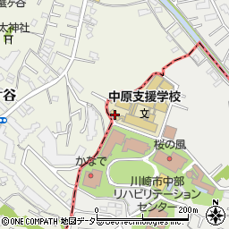 神奈川県立中原養護学校周辺の地図