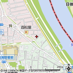 神奈川県川崎市中原区中丸子654-3周辺の地図