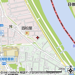 神奈川県川崎市中原区中丸子654-3周辺の地図