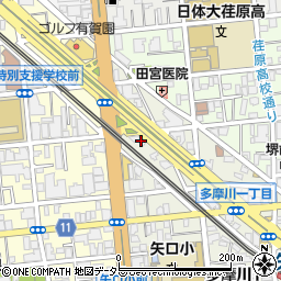 東京都大田区多摩川1丁目15-3周辺の地図