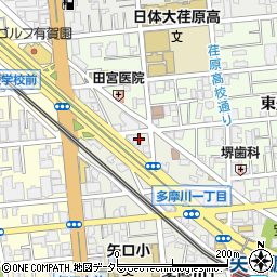 東京都大田区多摩川1丁目11-1周辺の地図