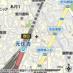 ココカラファイン元住吉店周辺の地図