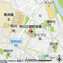 市川三郷町役場　議会事務局周辺の地図