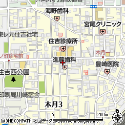 ドトールコーヒーショップ城南信用金庫元住吉店周辺の地図