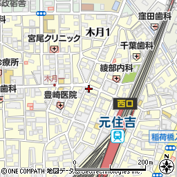 成川薬局元住吉調剤店周辺の地図