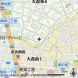 東京都大田区大森東4丁目40周辺の地図