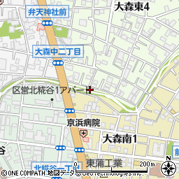 東京都大田区大森東4丁目41周辺の地図