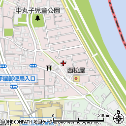 神奈川県川崎市中原区中丸子704周辺の地図