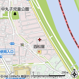 神奈川県川崎市中原区中丸子686周辺の地図