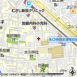 東京都大田区矢口1丁目周辺の地図