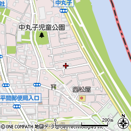 神奈川県川崎市中原区中丸子711-17周辺の地図