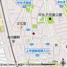 神奈川県川崎市中原区中丸子545周辺の地図