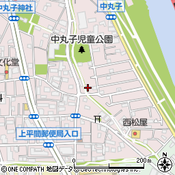 神奈川県川崎市中原区中丸子712周辺の地図