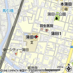 大田区立蒲田中学校周辺の地図