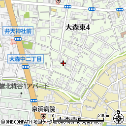 東京都大田区大森東4丁目34周辺の地図