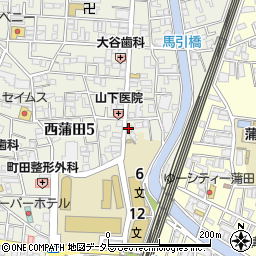 Ｄパーキング西蒲田５丁目第１駐車場周辺の地図