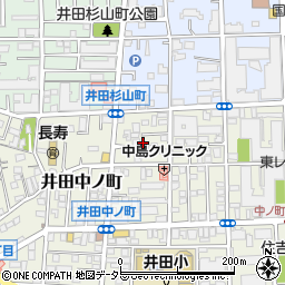 神奈川県川崎市中原区井田中ノ町周辺の地図
