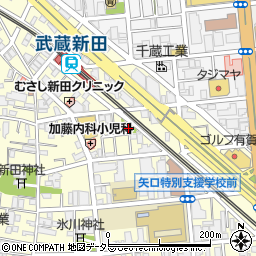 武蔵新田児童公園トイレ周辺の地図