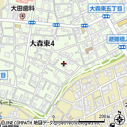 東京都大田区大森東4丁目26周辺の地図