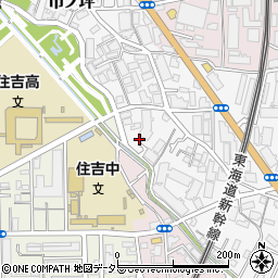 神奈川県川崎市中原区市ノ坪284-12周辺の地図