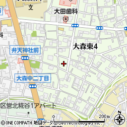 東京都大田区大森東4丁目30周辺の地図
