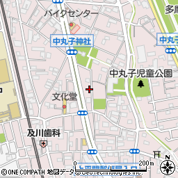 神奈川県川崎市中原区中丸子525周辺の地図