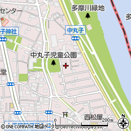 神奈川県川崎市中原区中丸子719周辺の地図