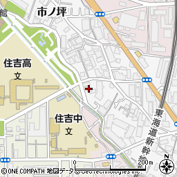 神奈川県川崎市中原区市ノ坪288-2周辺の地図