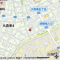 東京都大田区大森東4丁目24周辺の地図