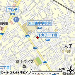 東京都大田区下丸子1丁目13周辺の地図