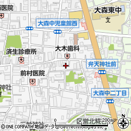 東京都大田区大森中2丁目16周辺の地図
