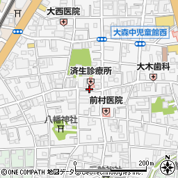 東京都大田区大森中2丁目周辺の地図